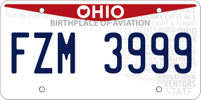 OH license plate FZM3999
