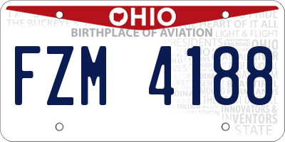 OH license plate FZM4188