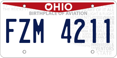 OH license plate FZM4211