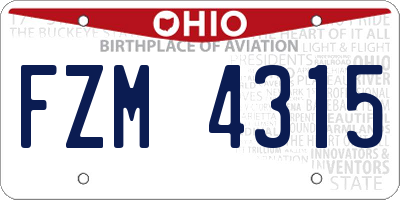 OH license plate FZM4315
