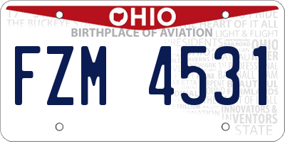 OH license plate FZM4531