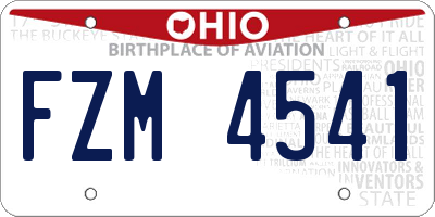 OH license plate FZM4541