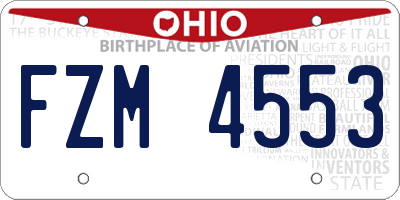 OH license plate FZM4553