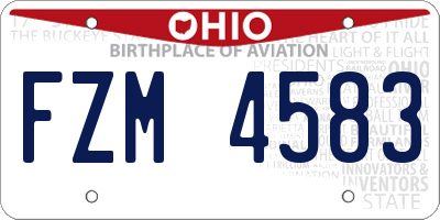 OH license plate FZM4583