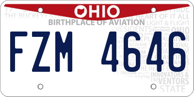 OH license plate FZM4646