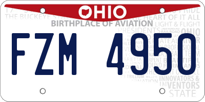 OH license plate FZM4950