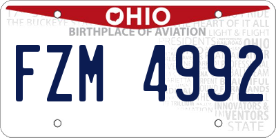 OH license plate FZM4992