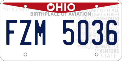 OH license plate FZM5036