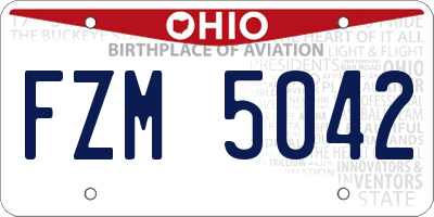 OH license plate FZM5042