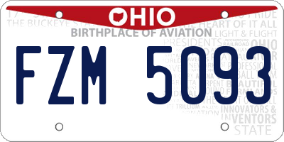 OH license plate FZM5093