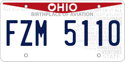 OH license plate FZM5110