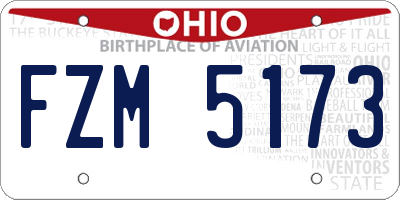 OH license plate FZM5173