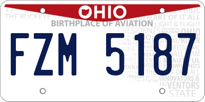 OH license plate FZM5187