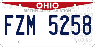 OH license plate FZM5258