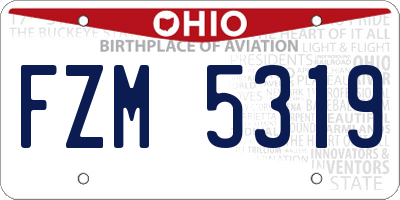 OH license plate FZM5319