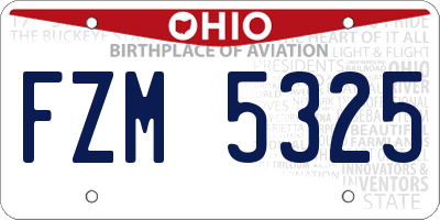 OH license plate FZM5325