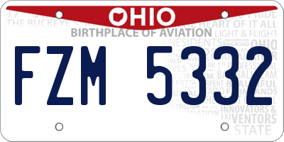 OH license plate FZM5332