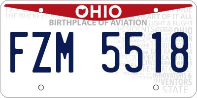 OH license plate FZM5518
