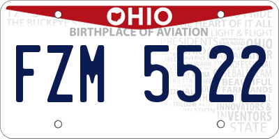 OH license plate FZM5522