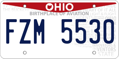 OH license plate FZM5530