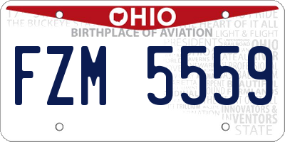 OH license plate FZM5559