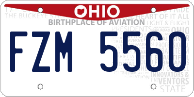 OH license plate FZM5560