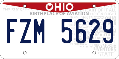 OH license plate FZM5629