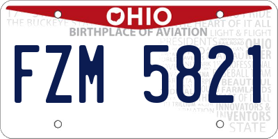 OH license plate FZM5821