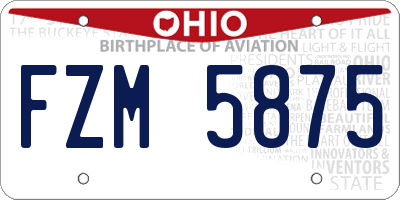 OH license plate FZM5875