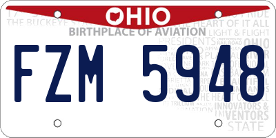 OH license plate FZM5948