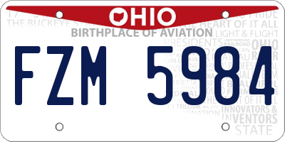 OH license plate FZM5984