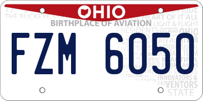 OH license plate FZM6050