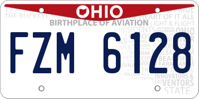 OH license plate FZM6128
