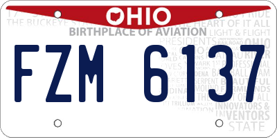 OH license plate FZM6137