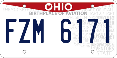 OH license plate FZM6171