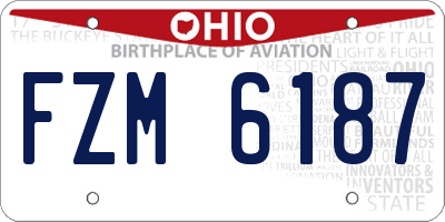 OH license plate FZM6187