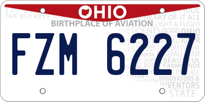 OH license plate FZM6227