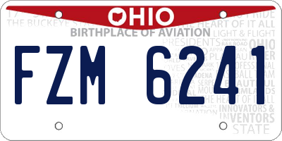 OH license plate FZM6241