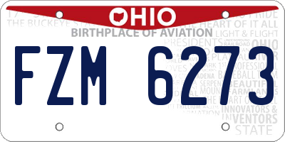 OH license plate FZM6273