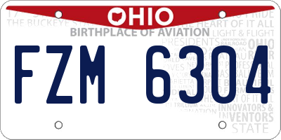 OH license plate FZM6304