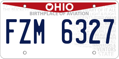 OH license plate FZM6327