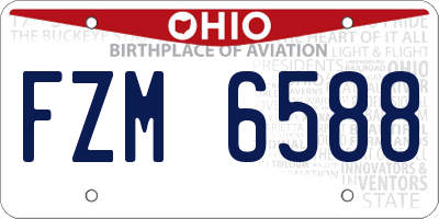 OH license plate FZM6588