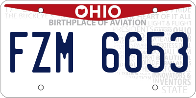 OH license plate FZM6653