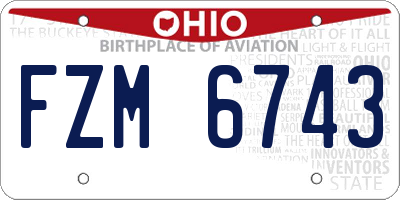 OH license plate FZM6743