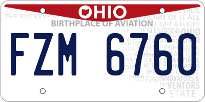 OH license plate FZM6760