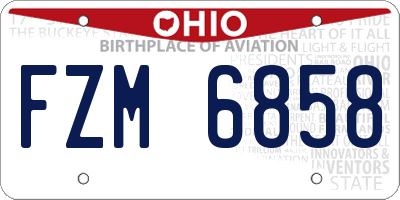 OH license plate FZM6858