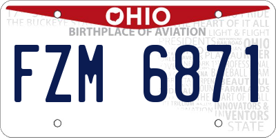 OH license plate FZM6871