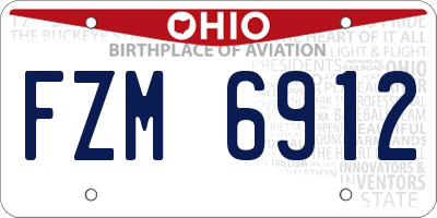OH license plate FZM6912