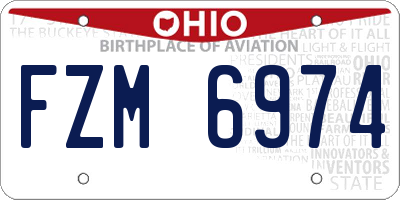 OH license plate FZM6974
