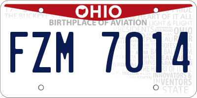 OH license plate FZM7014